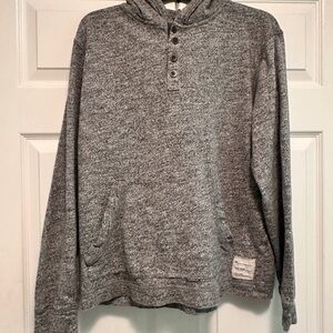 Lucky Brand Heathered Gray Henley Hoodie